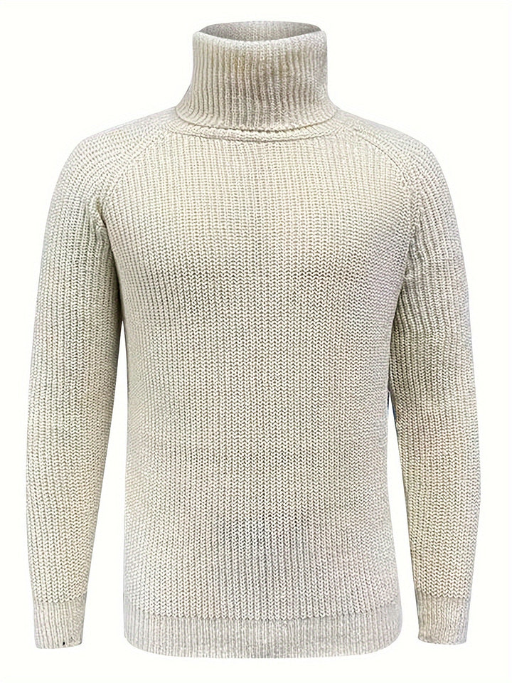Mens Jumper Roll Neck Autumn Knit (5)