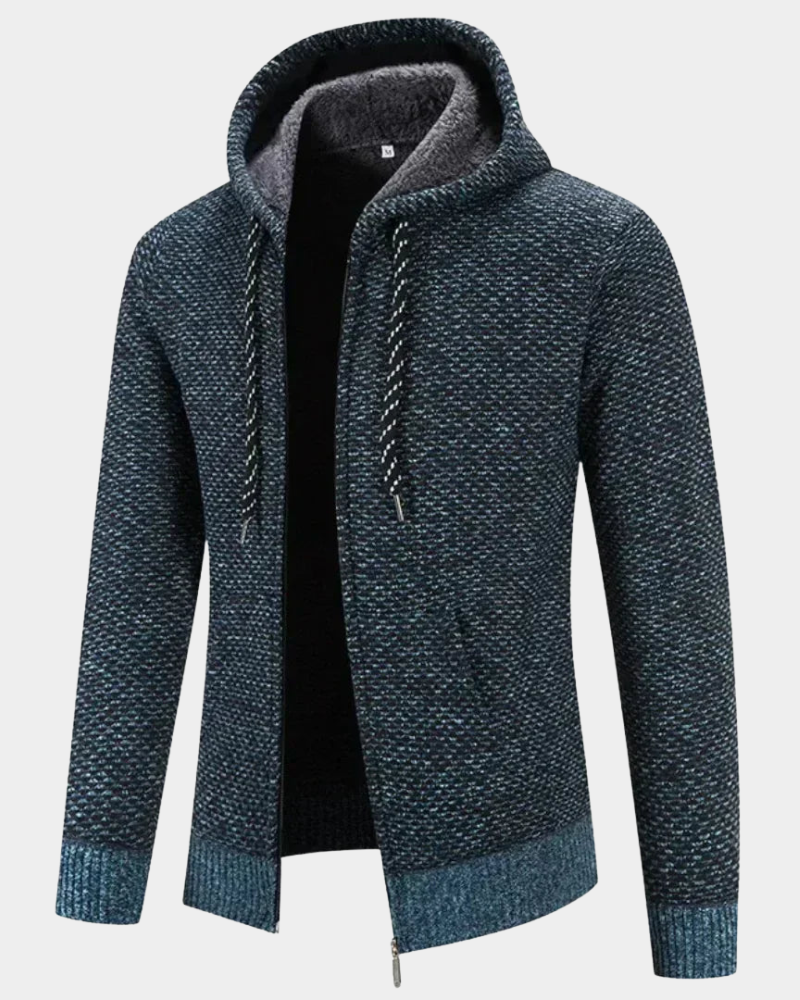 Men's Jumper Soft Hooded for Autumn in Blue