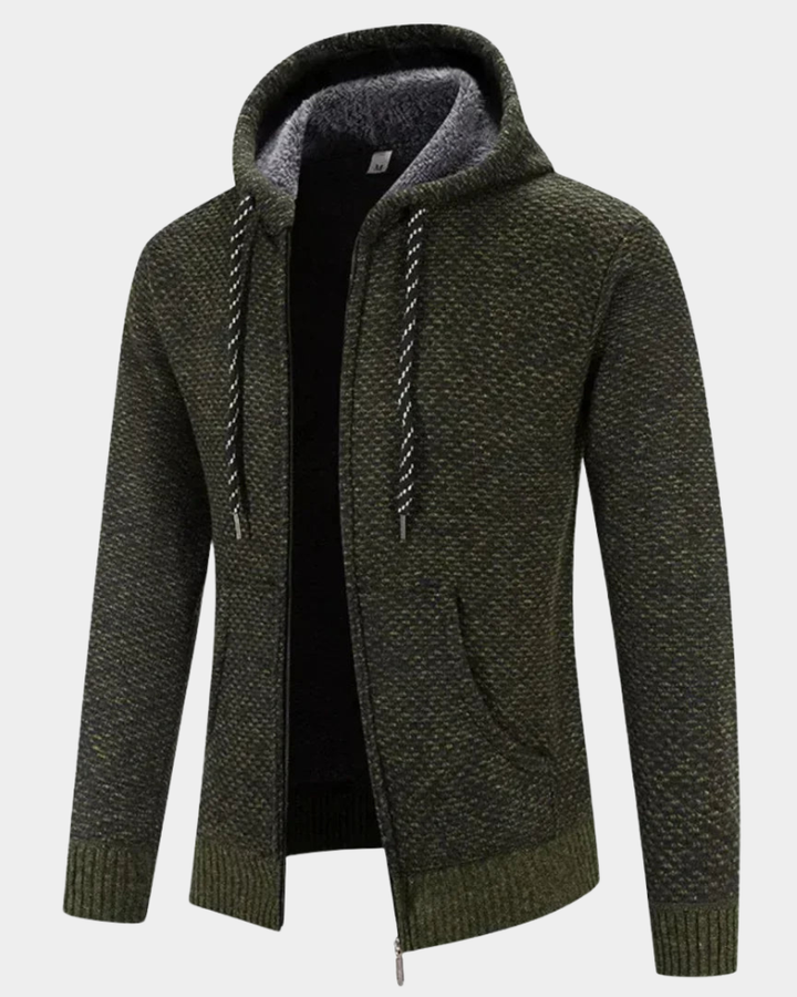 Men's Jumper Soft Hooded for Autumn in Green