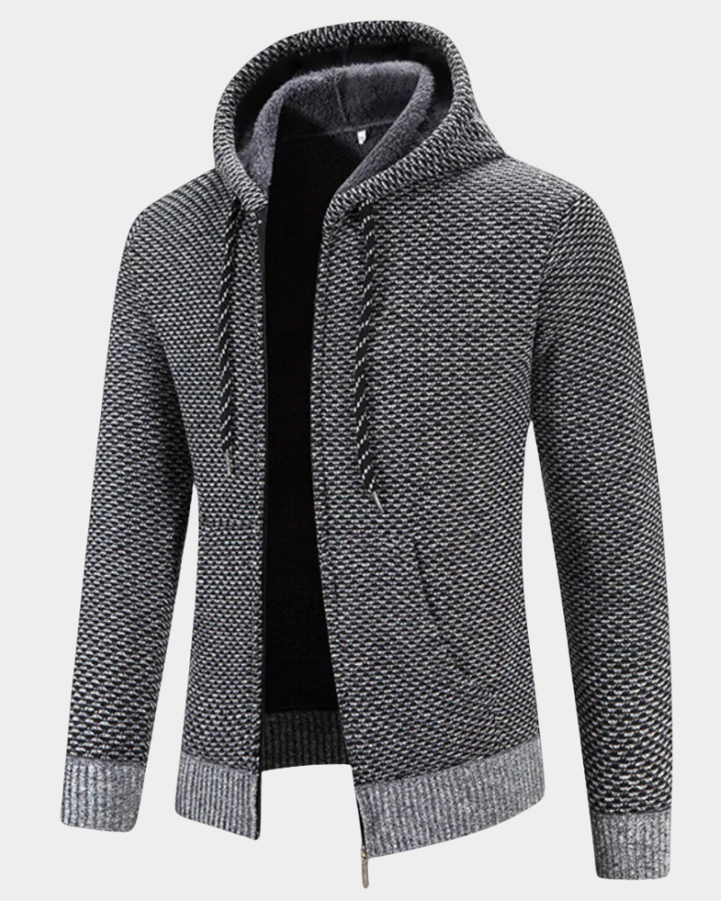 Men's Jumper Soft Hooded for Autumn in Grey
