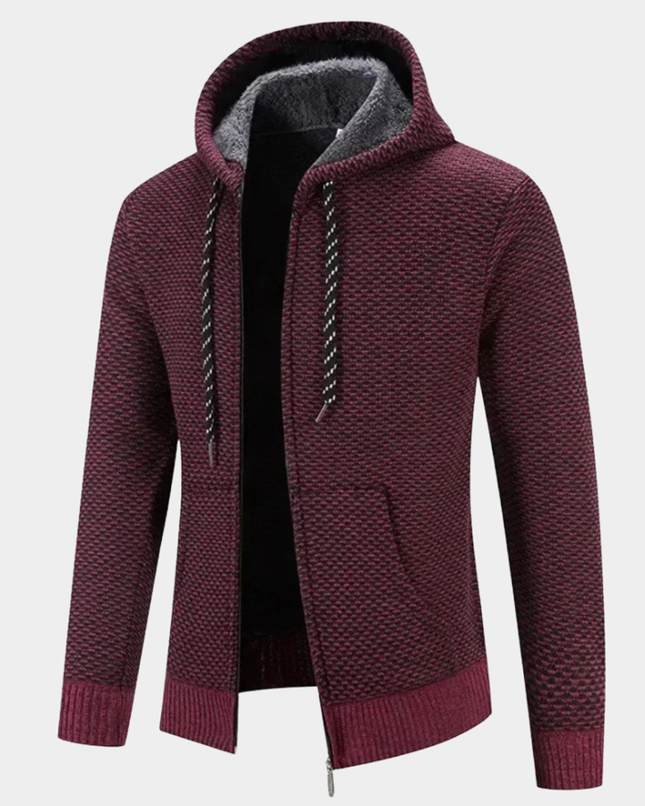 Men's Jumper Soft Hooded for Autumn in Red
