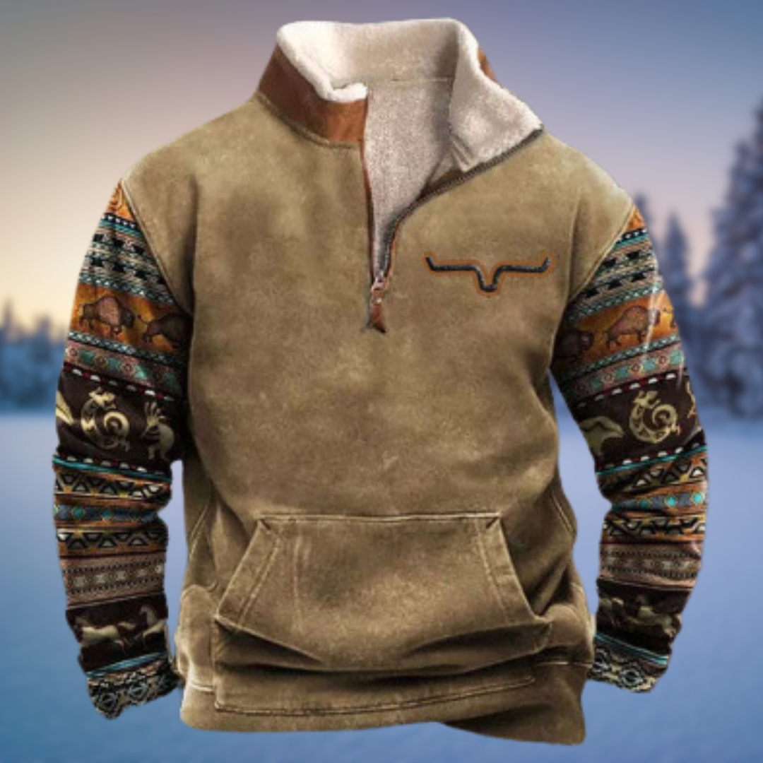 Men's Jumper with Half-Zip Relaxed Fit in Stil 5