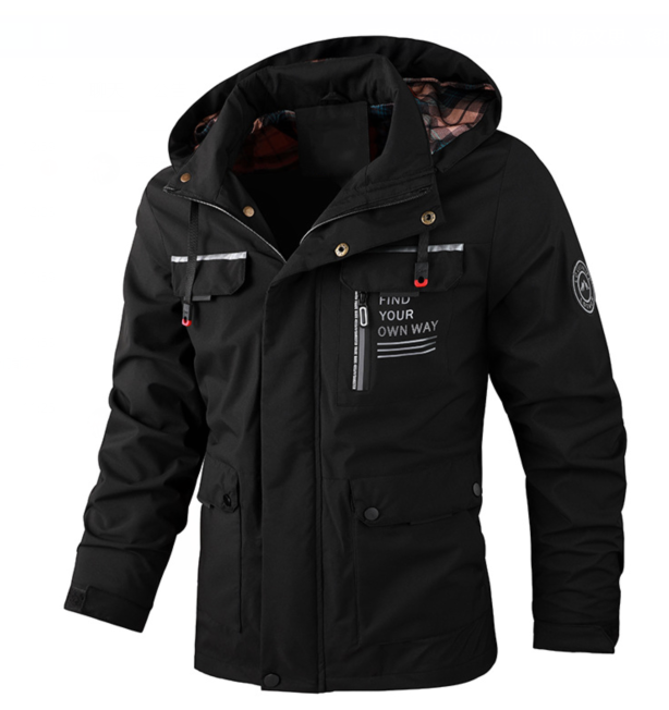 Men's Lightweight Autumn Rain Jacket in Black