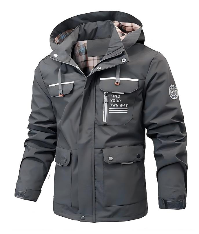 Men's Lightweight Autumn Rain Jacket in Grey
