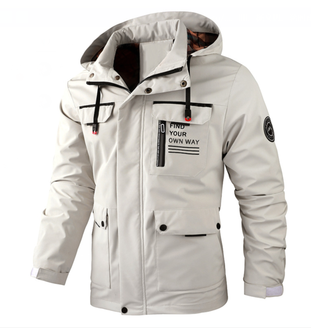 Men's Lightweight Autumn Rain Jacket in White
