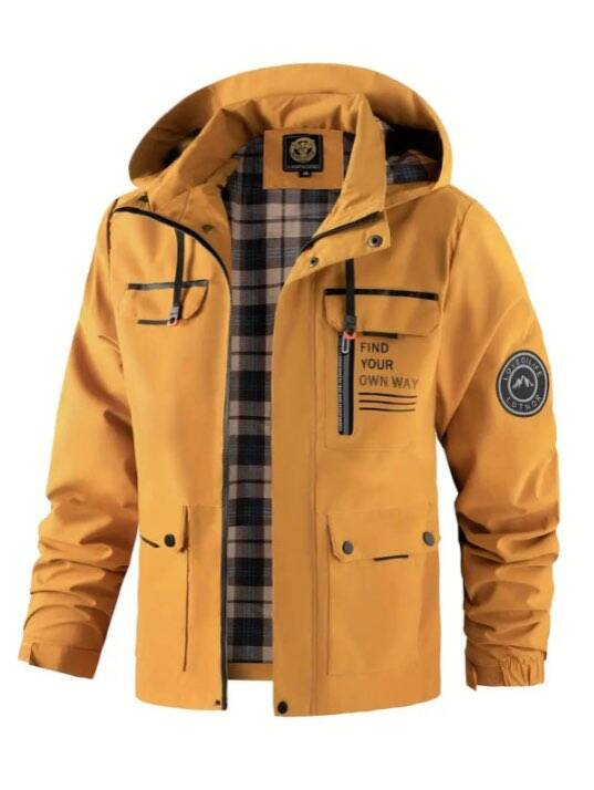 Men's Lightweight Autumn Rain Jacket in Yellow