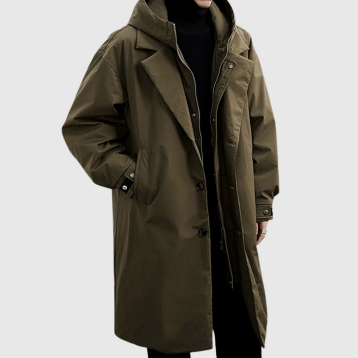 Men's Lightweight Hooded Water-Resistant Jacket in Green