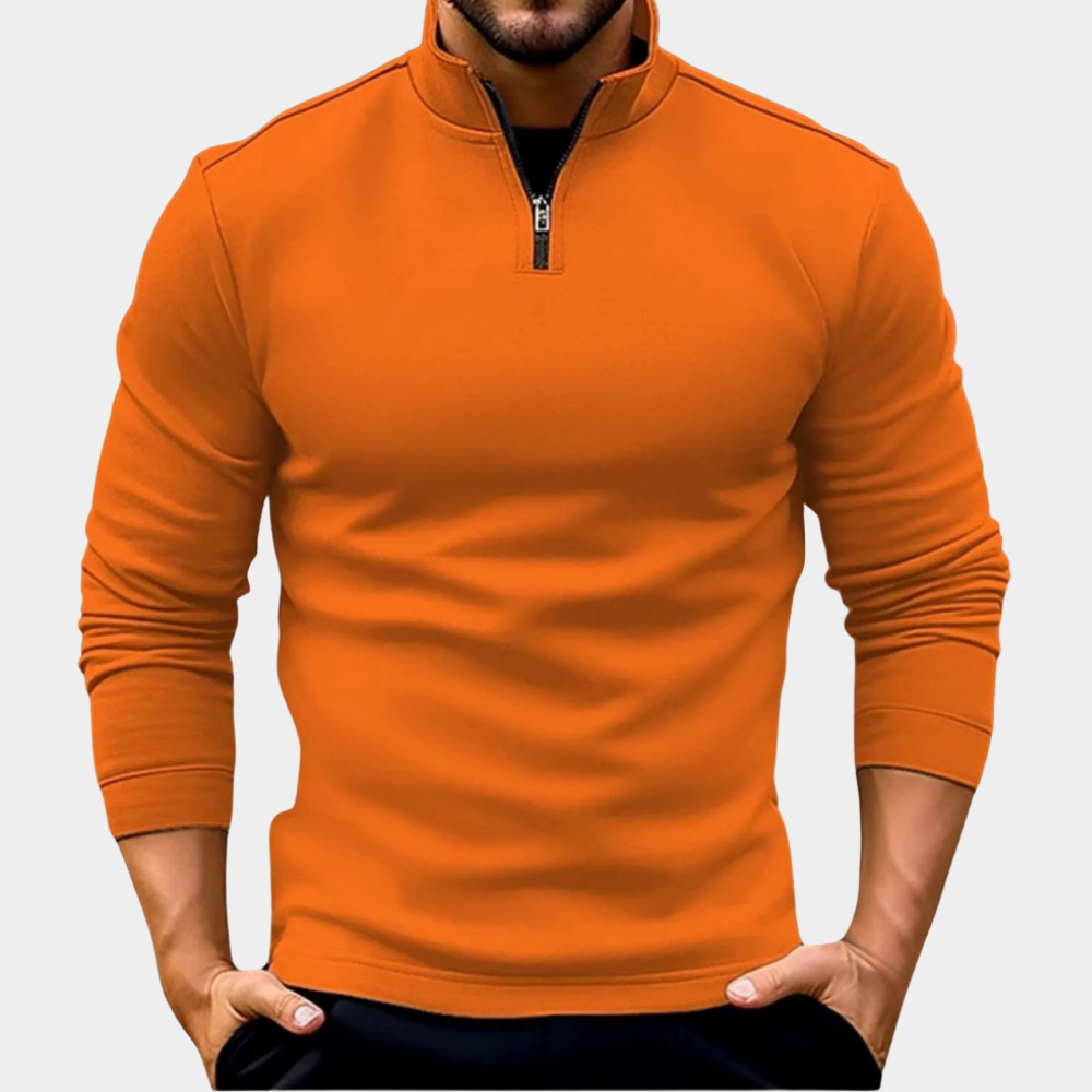 Men's Lightweight Jumper for Casual Layering in Orange