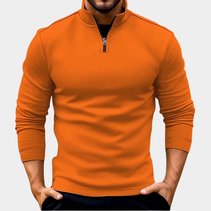 Men's Lightweight Jumper for Casual Layering in Orange