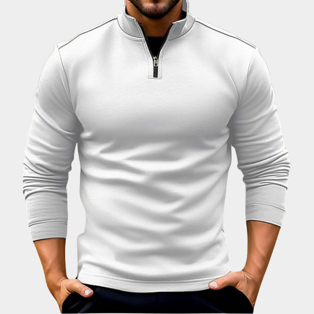 Men's Lightweight Jumper for Casual Layering in White