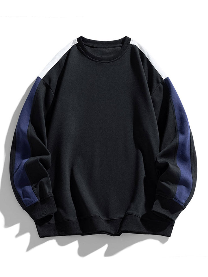Men's Relaxed Jumper Dress with Contrast Sleeves in Black