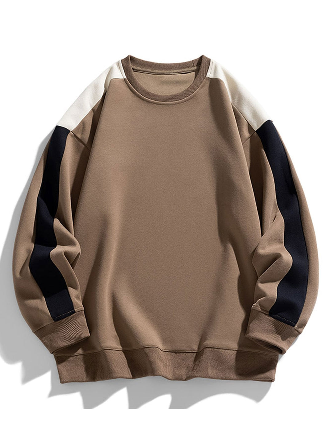 Men's Relaxed Jumper Dress with Contrast Sleeves in Brown