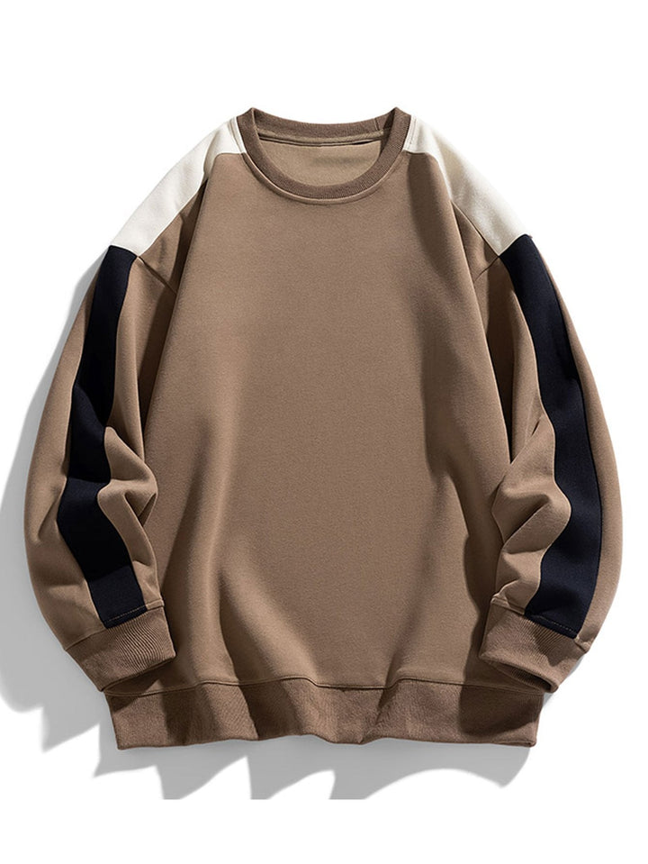 Men's Relaxed Jumper Dress with Contrast Sleeves in Brown