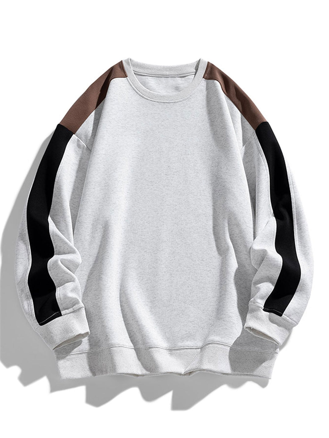 Men's Relaxed Jumper Dress with Contrast Sleeves in Light Grey