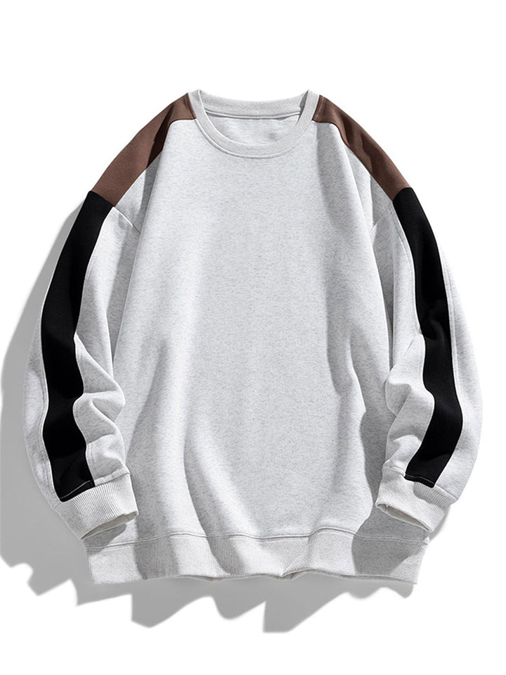 Men's Relaxed Jumper Dress with Contrast Sleeves in Light Grey