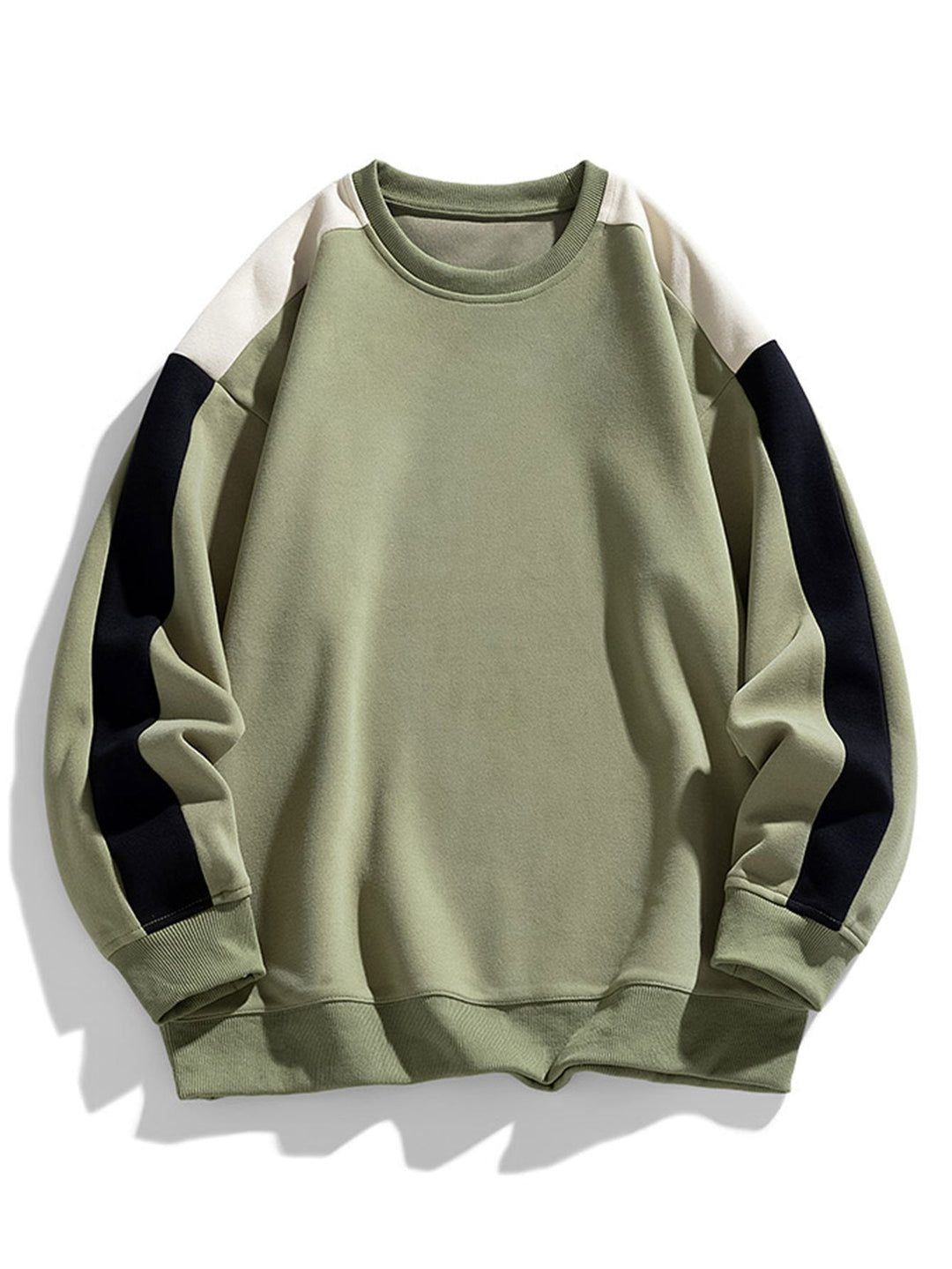 Men's Relaxed Jumper Dress with Contrast Sleeves in Olive Green