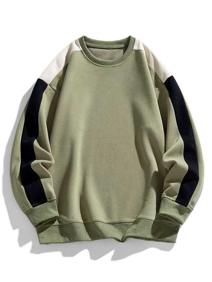 Men's Relaxed Jumper Dress with Contrast Sleeves in Olive Green