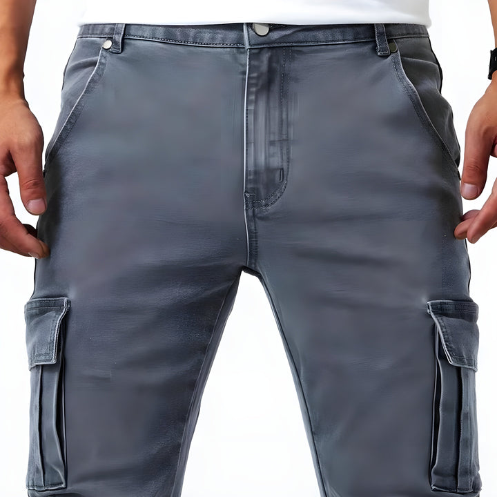 Men's Slim Fit Cargo Pants with Multiple Pockets (4)
