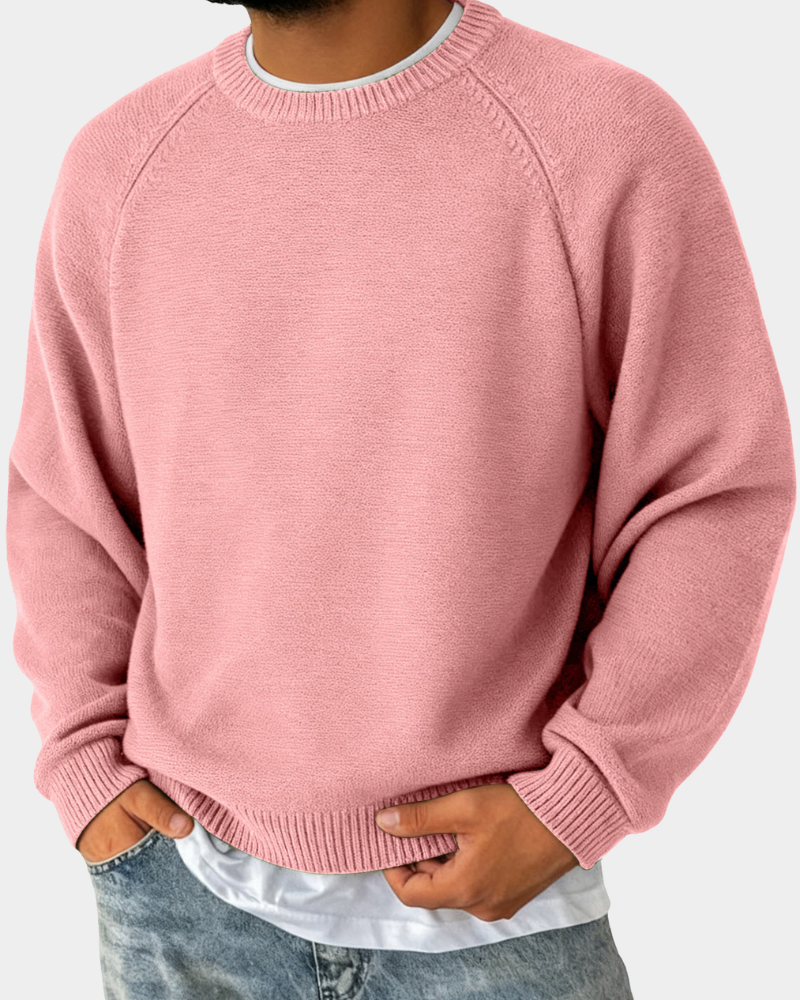 Men's Soft Crewneck Christmas Jumper in Pink