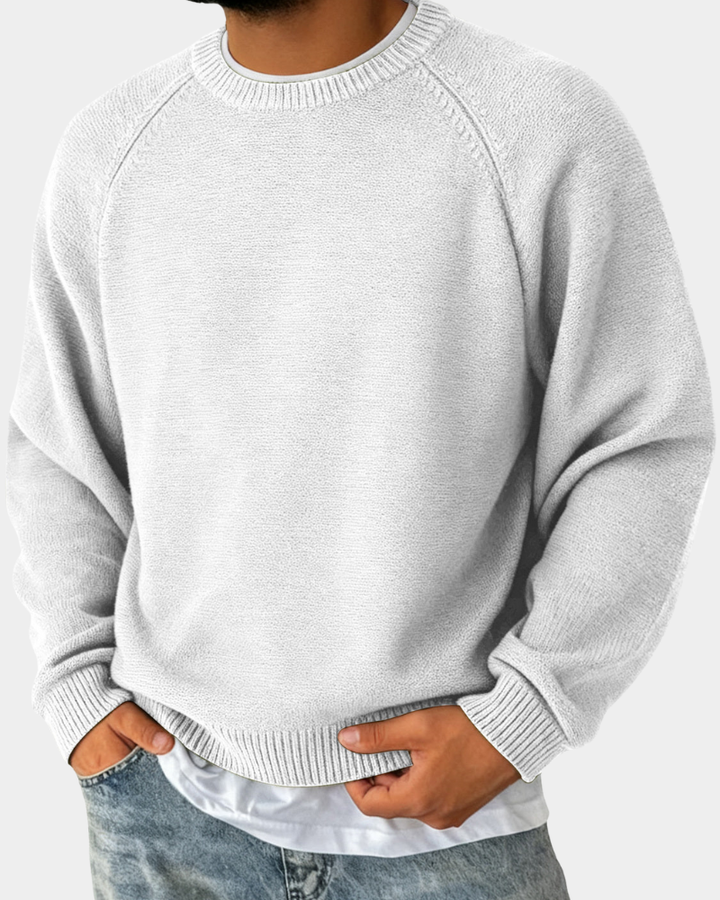 Men's Soft Crewneck Christmas Jumper in White