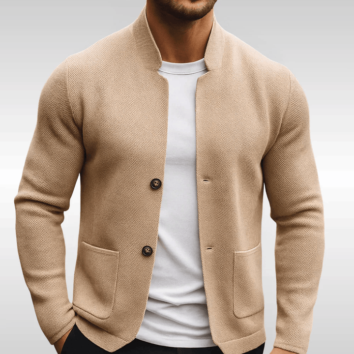 Men's Structured Christmas Knit Jumper for Smart Casual in Beige