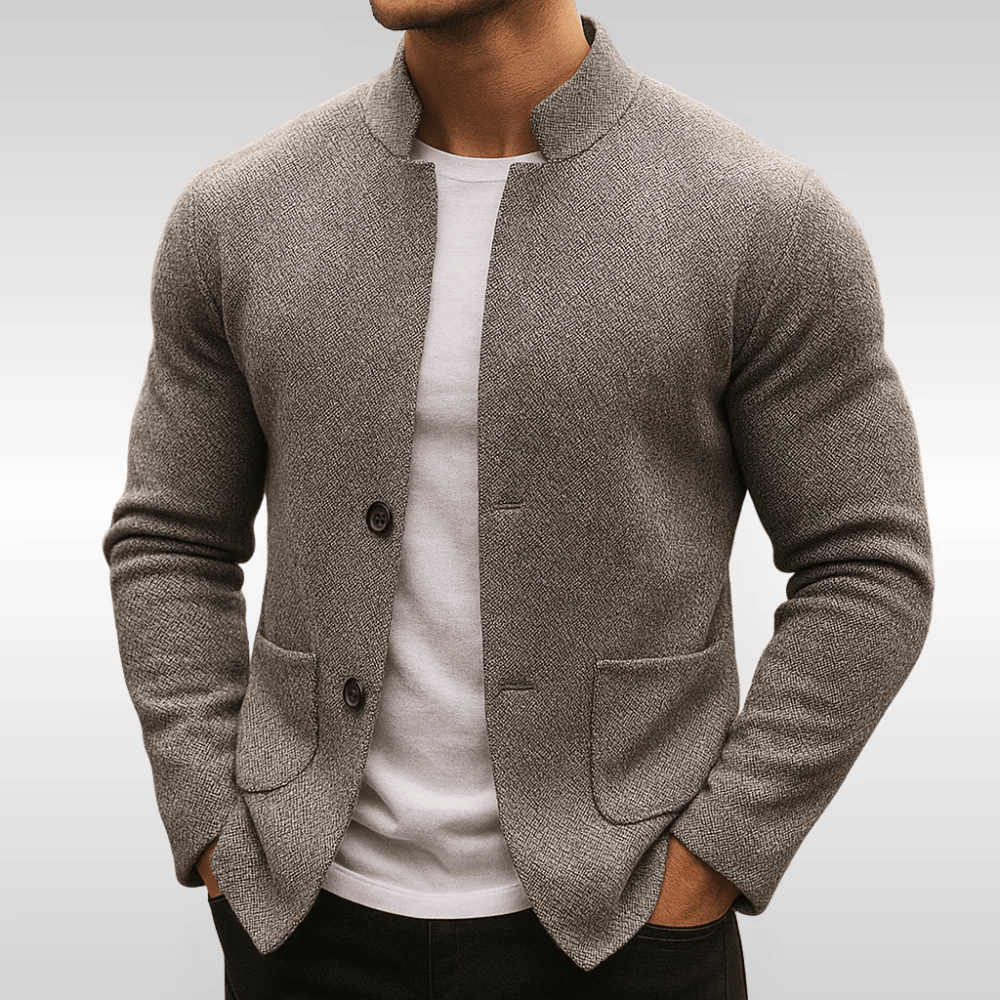 Men's Structured Christmas Knit Jumper for Smart Casual in Grey