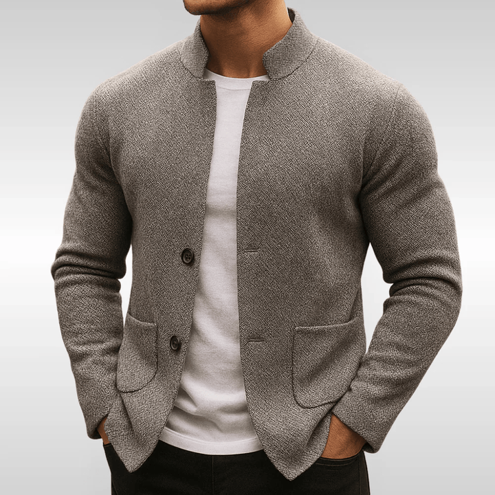 Men's Structured Christmas Knit Jumper for Smart Casual in Grey