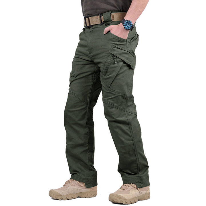 Men's Tactical Cargo Trousers for Outdoor Adventures in Green