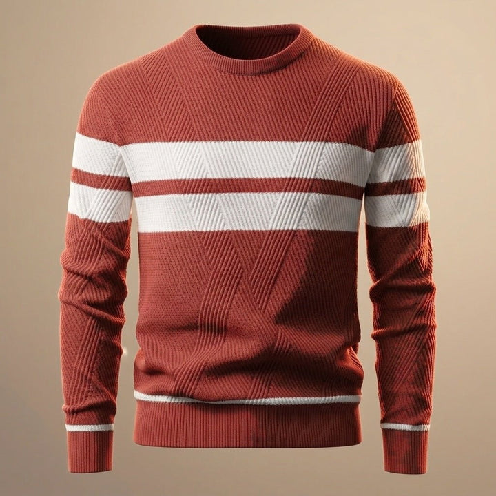 Men's Textured Stripe Jumper Dress for Everyday in Crimson Red
