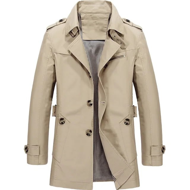 Men's Windproof Outdoor Autumn Coat in Beige
