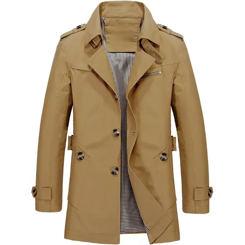 Men's Windproof Outdoor Autumn Coat in Brown