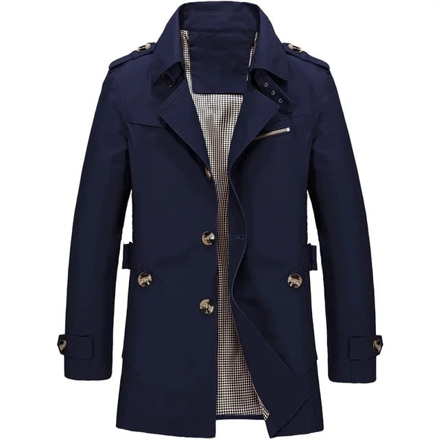 Men's Windproof Outdoor Autumn Coat in Dark Blue