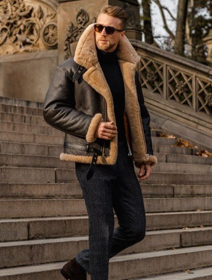 Men's Winter Jacket Classic Aviator Design (2)
