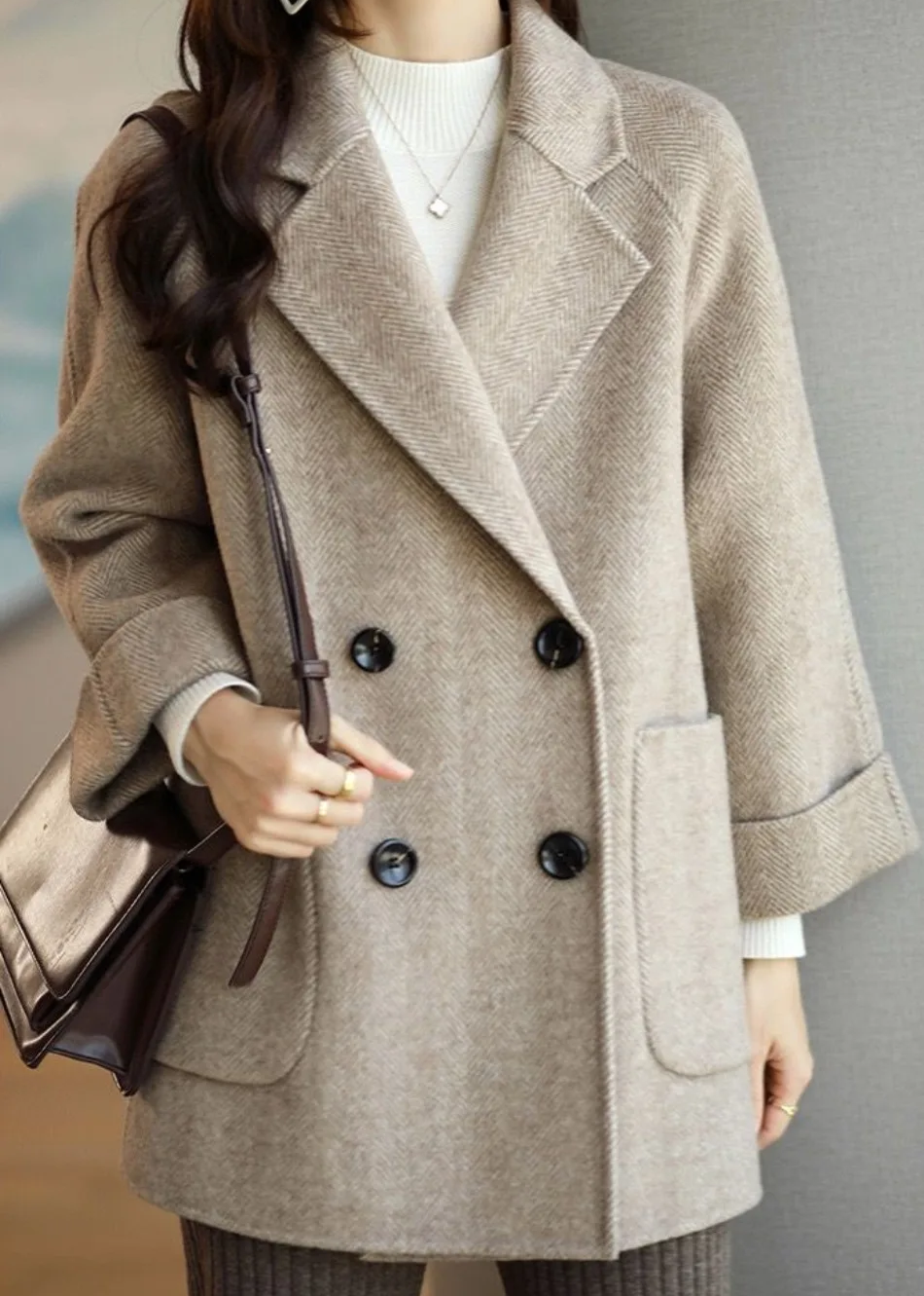 Oversized Belted Women's Coat for Autumn (9)