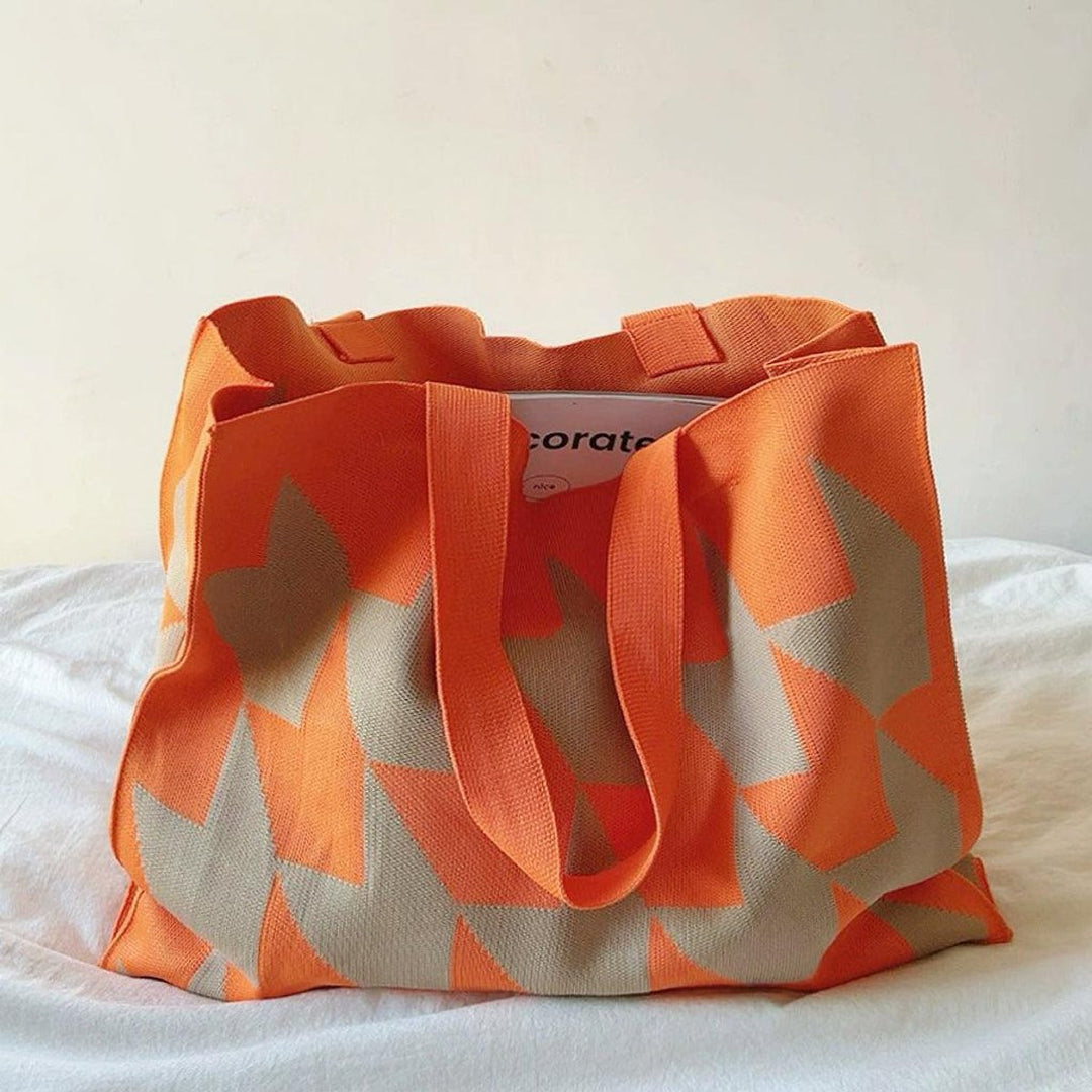 Oversized Graphic Canvas Tote Bag w kolorze Pomarańczowy