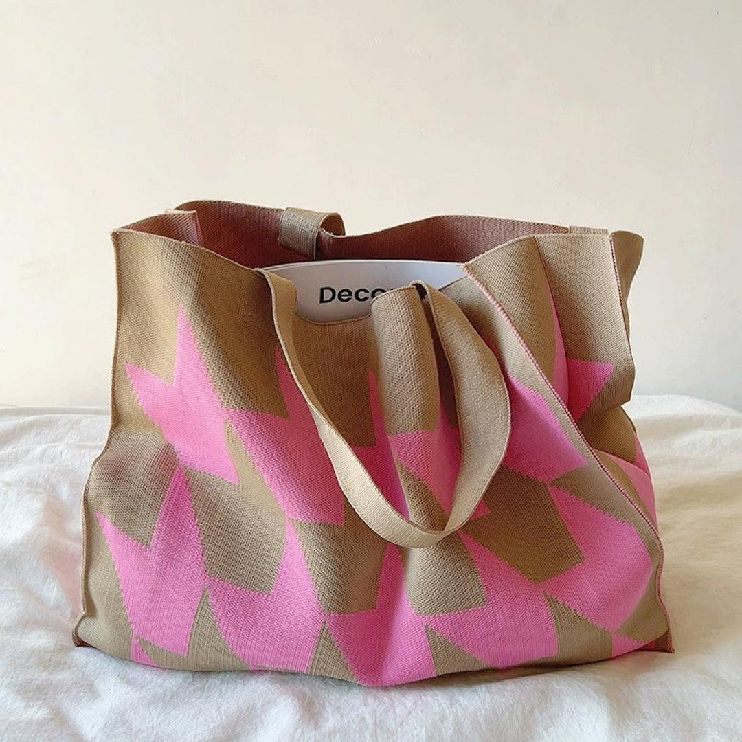 Oversized Graphic Canvas Tote Bag w kolorze Różowy