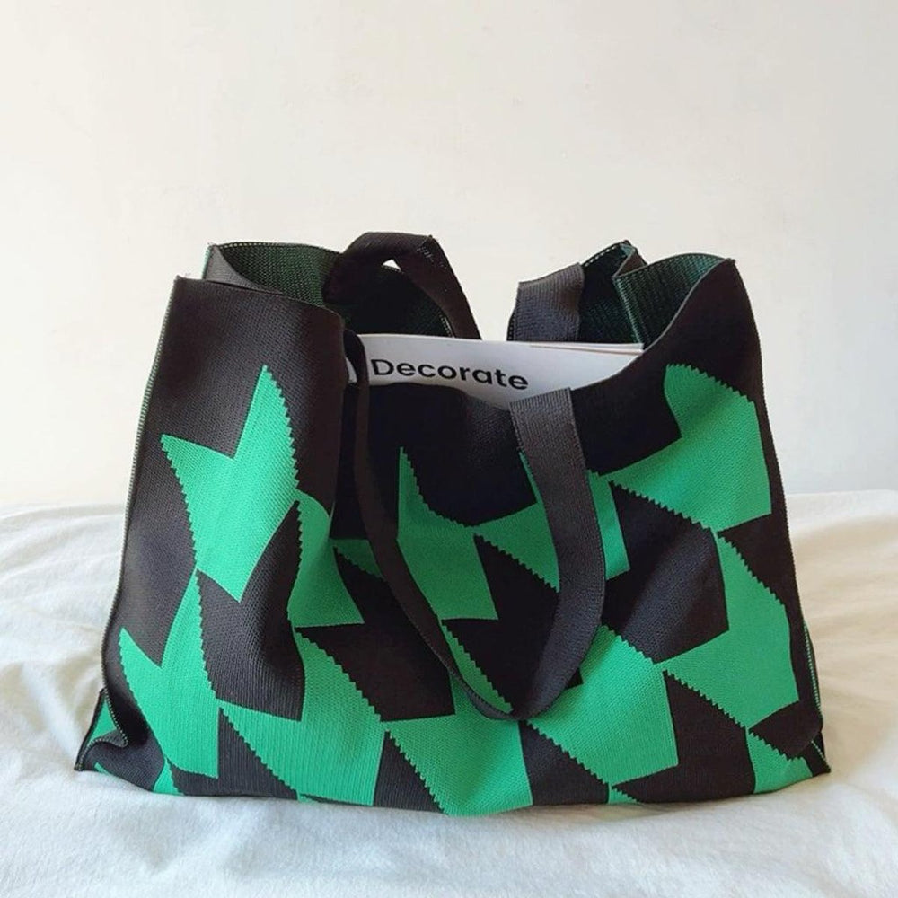 Oversized Graphic Canvas Tote Bag w kolorze Zielony