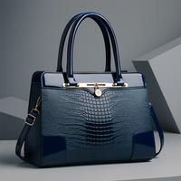 Scarlett | Polished Croc-Effect Tote Bag with Gold Hardware