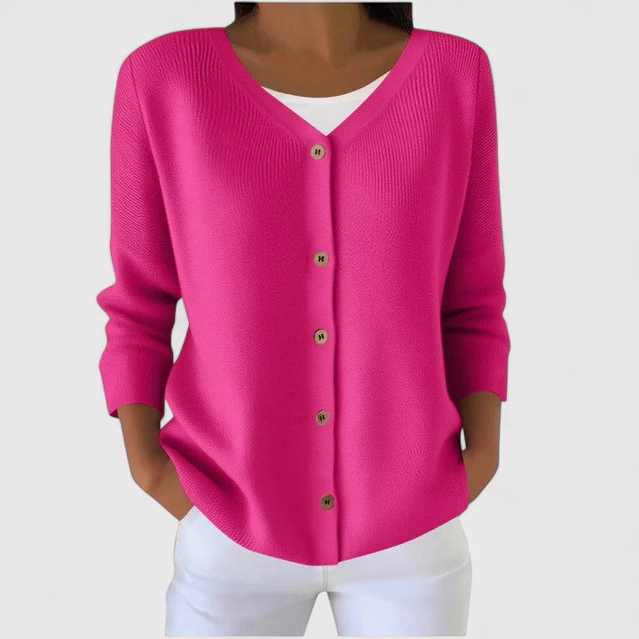 Relaxed-Fit Black Cardigan for Women in Pink
