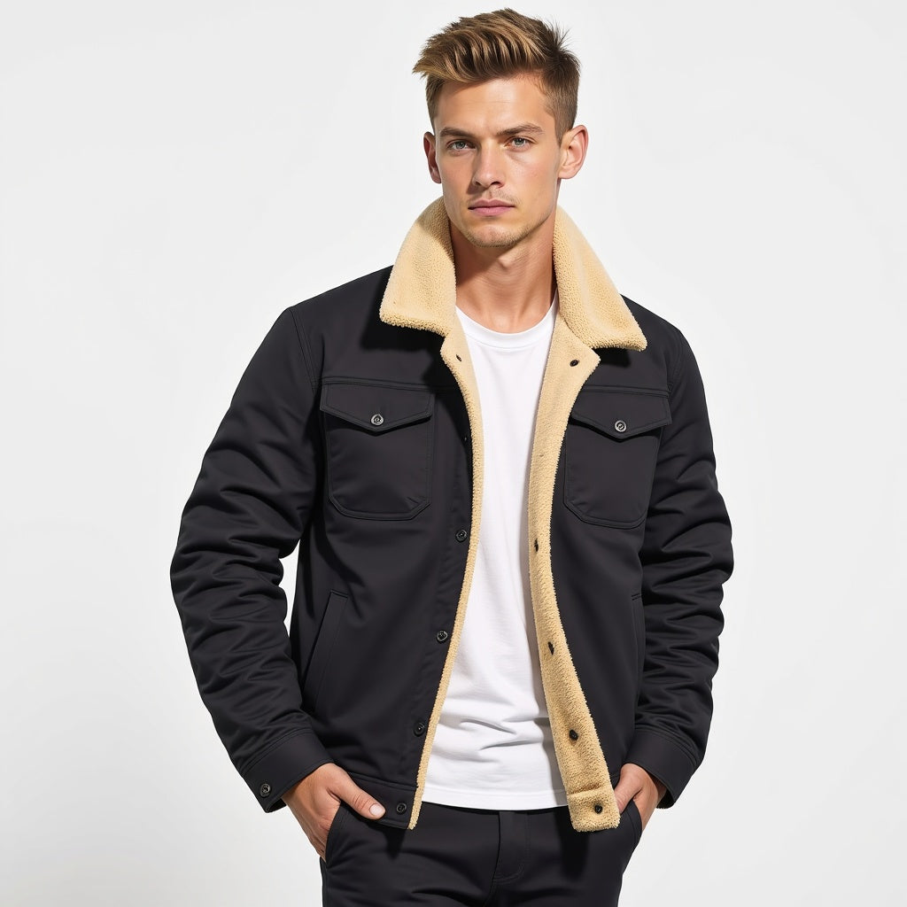 Sherpa-Lined Men's Winter Jacket for Cold Days (3)