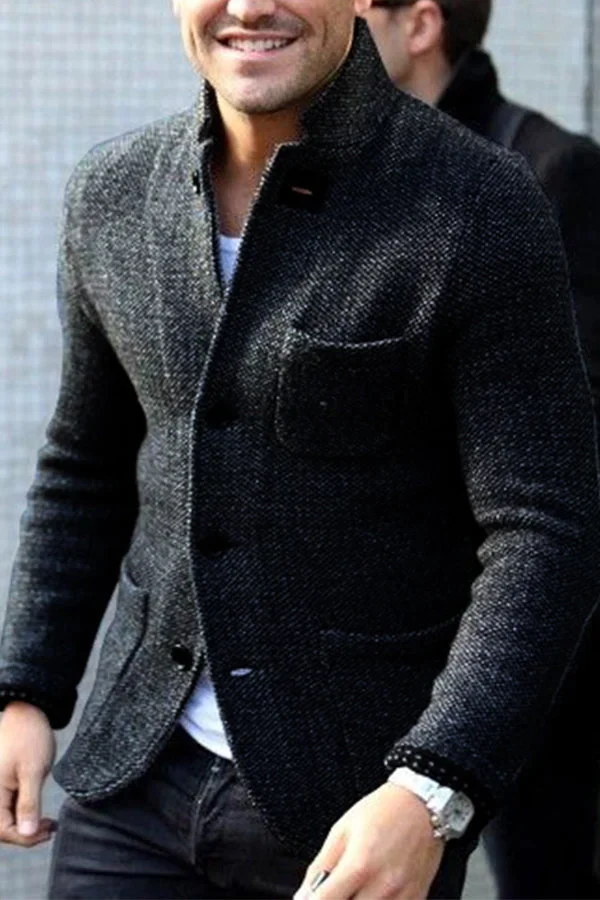 Slim Fit Men's Christmas Sweater in Black