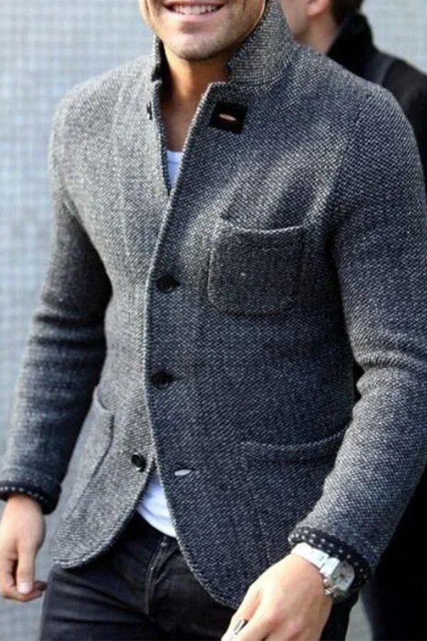 Slim Fit Men's Christmas Sweater in Grey