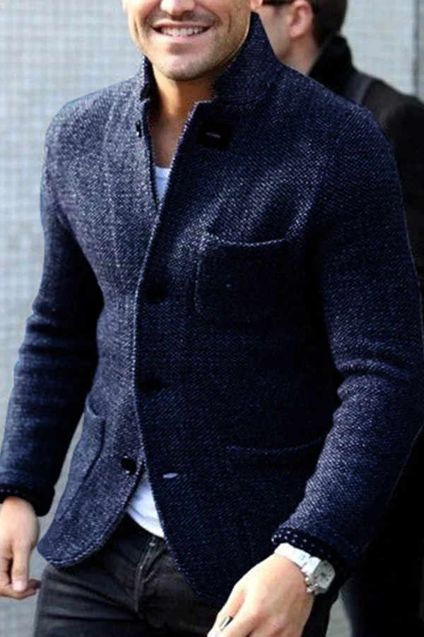 Slim Fit Men's Christmas Sweater in Navy
