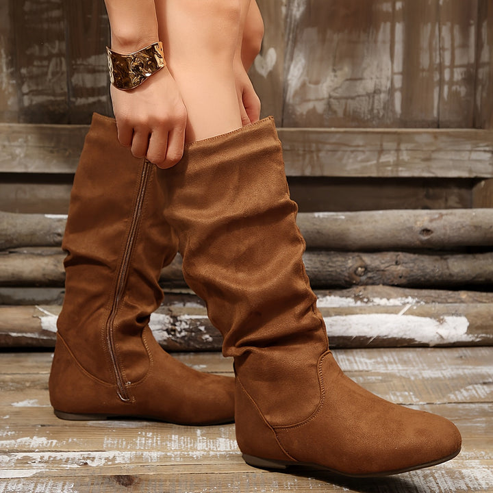 Slouched Black Cowboy Boots For Women (9)