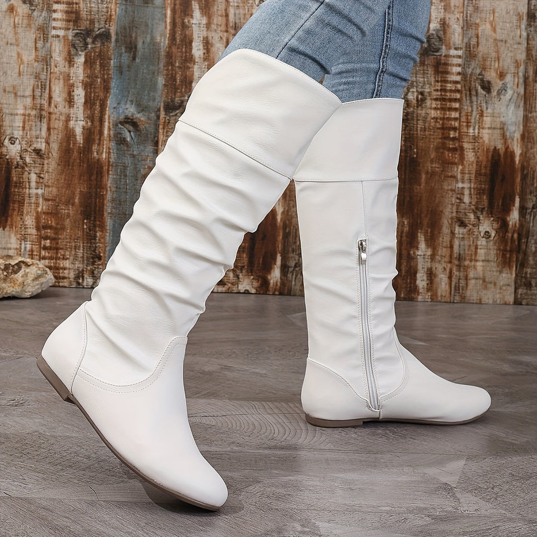 Slouchy Buckle Knee High Boots for Women (11)