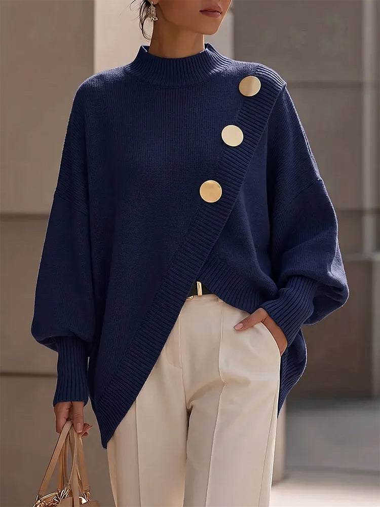 Smart Casual Jumper Dress for Office Wear in Royal Blue