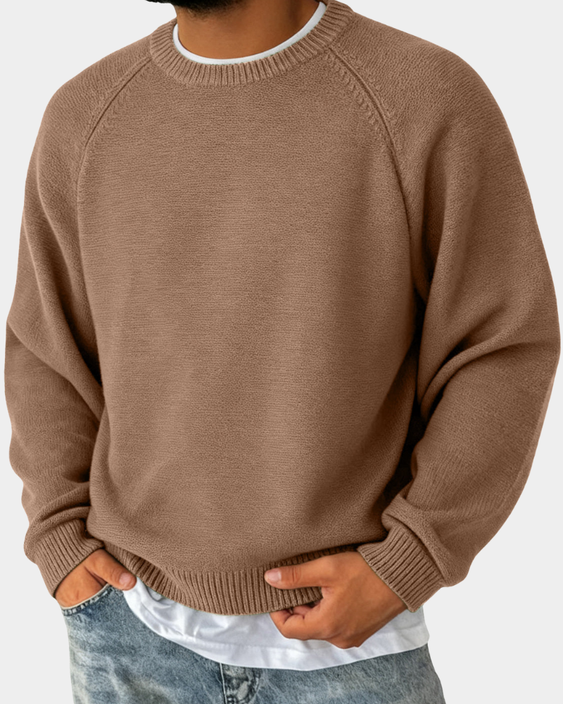 Soft Men's Christmas Jumper Crew-Neck in Brown