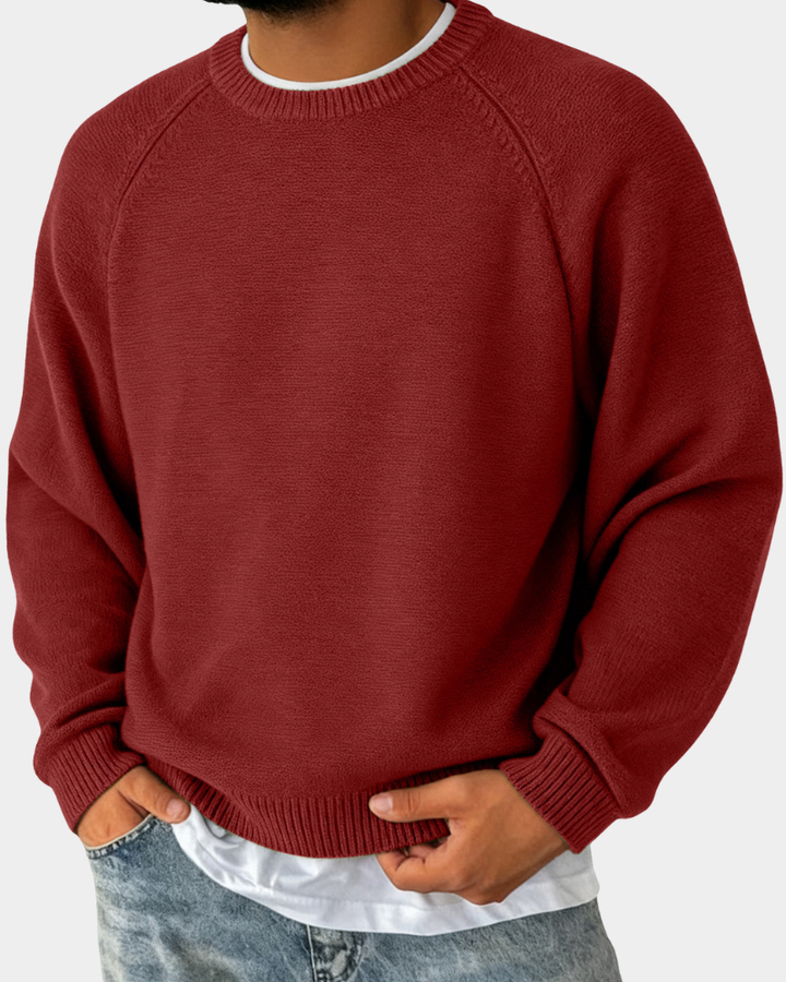Soft Men's Christmas Jumper Crew-Neck in Red