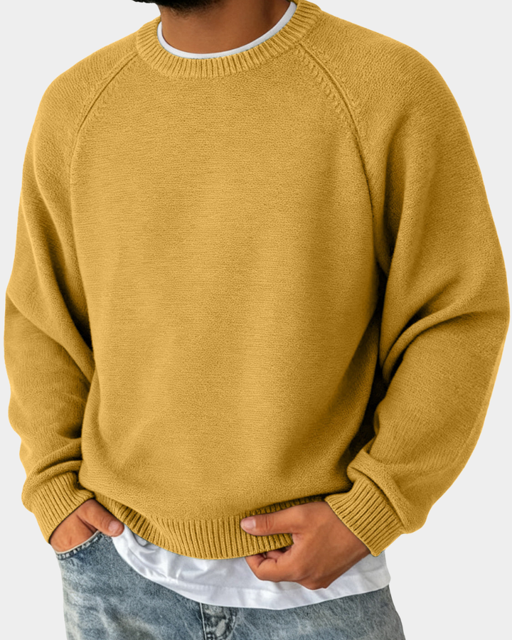 Soft Men's Christmas Jumper Crew-Neck in Yellow