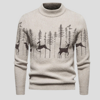 Charlie | Soft Mens Jumper with Festive Woodland Motif